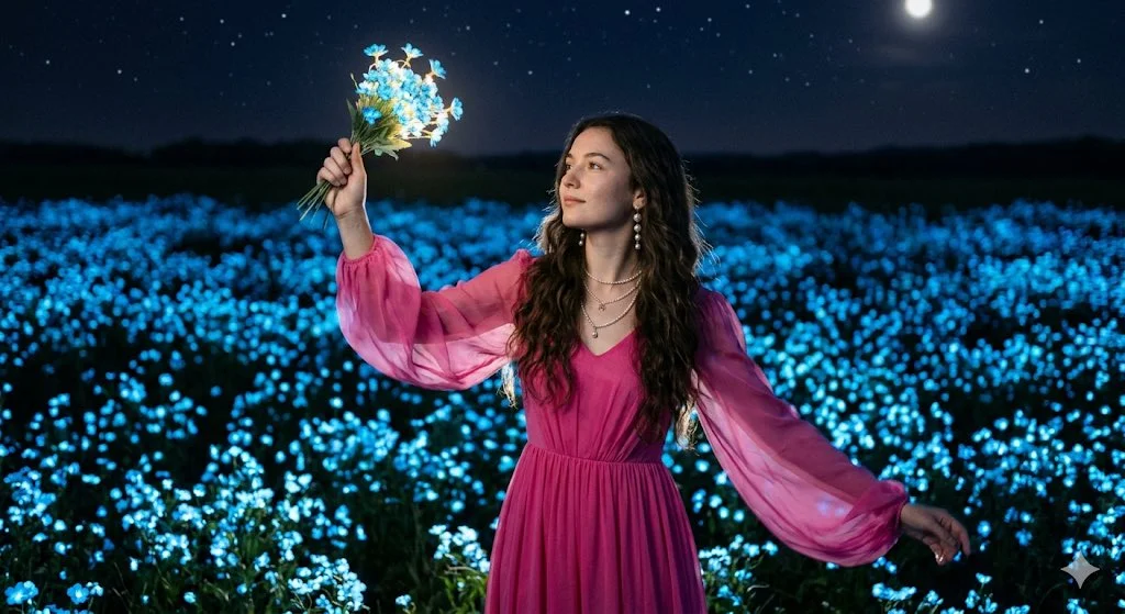 Glimmering Grace in the Midnight Field