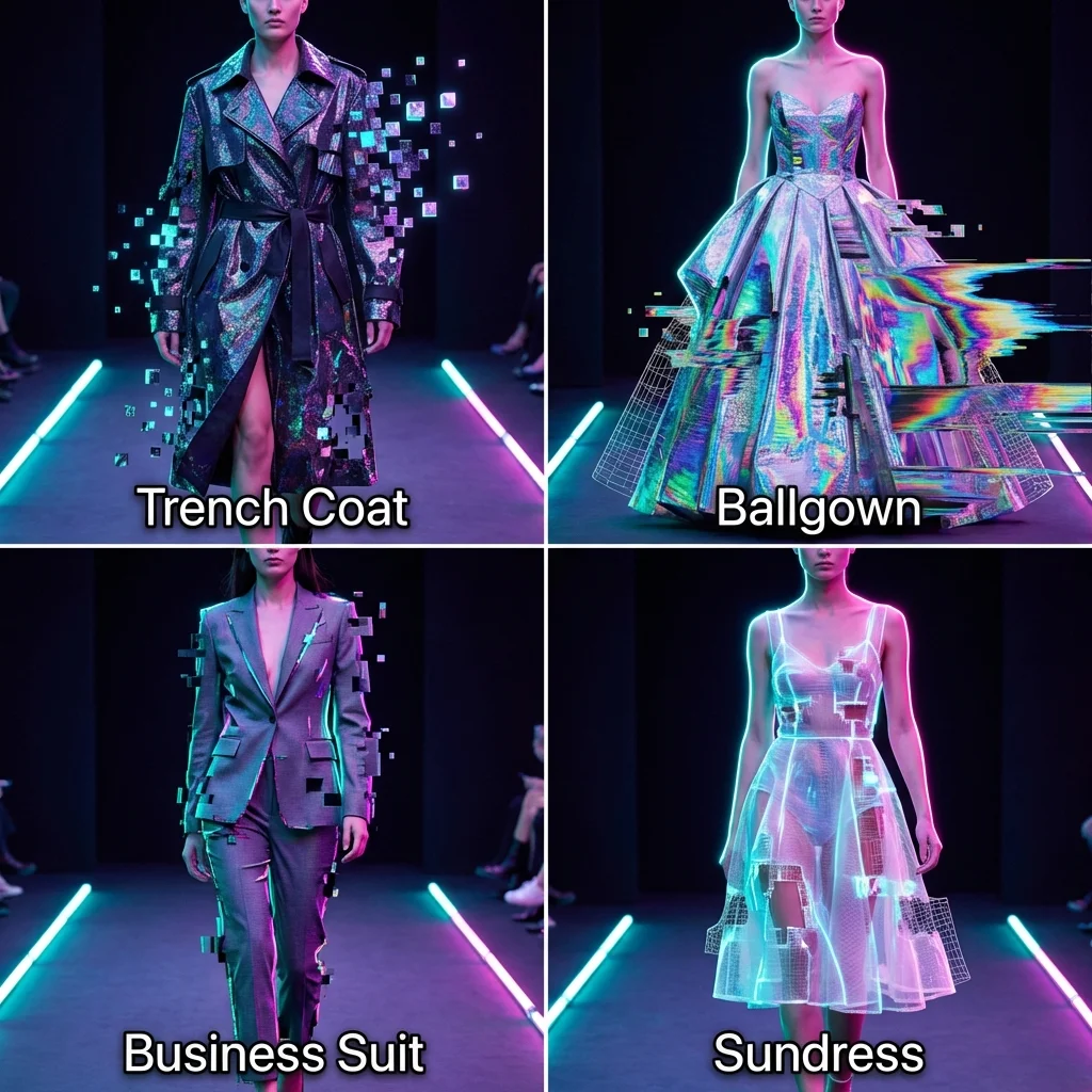 Glitch Fashion Meets Cyberpunk Elegance