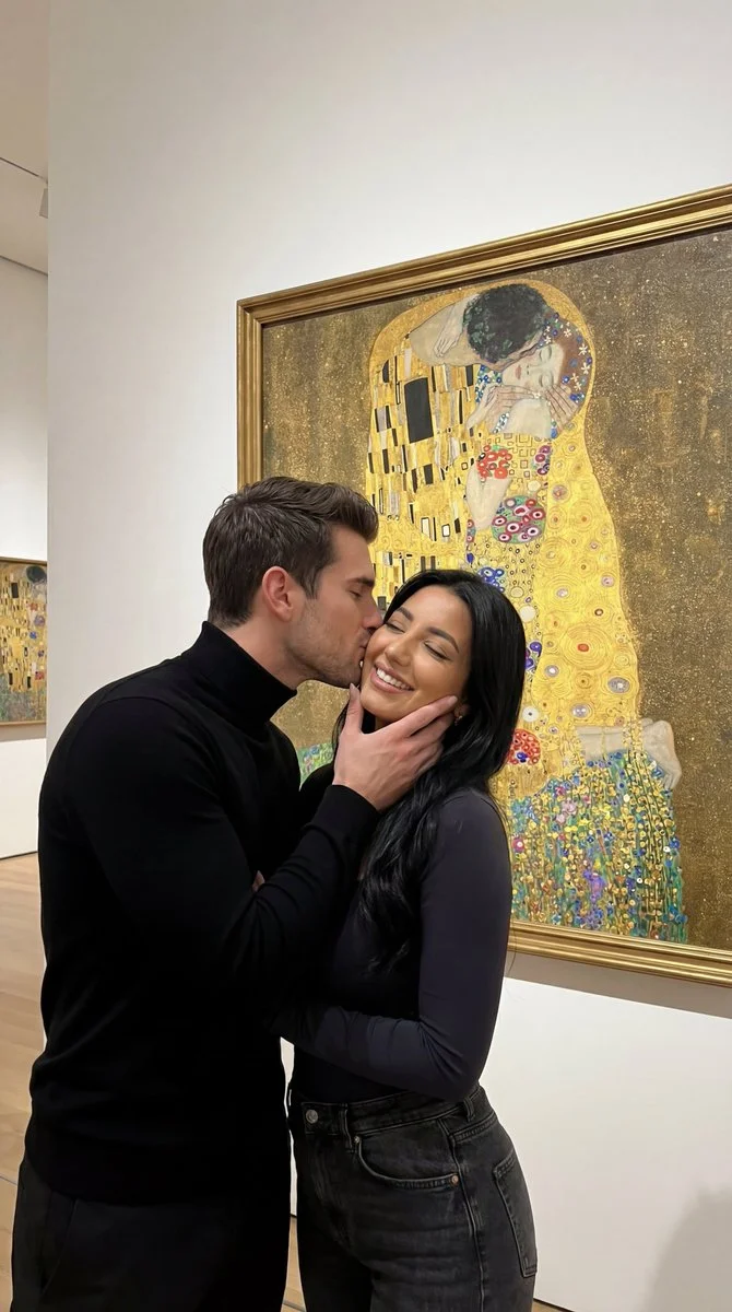 Golden Affection in a Gallery