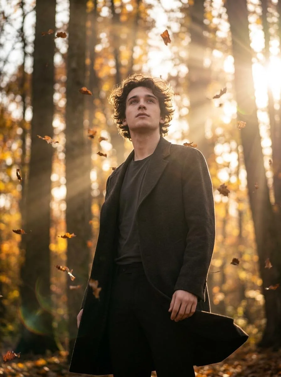 Golden Autumn Contemplation in Cinematic Detail