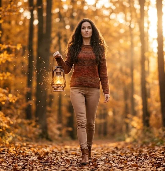 Golden Autumn Walk Through a Sunlit Forest