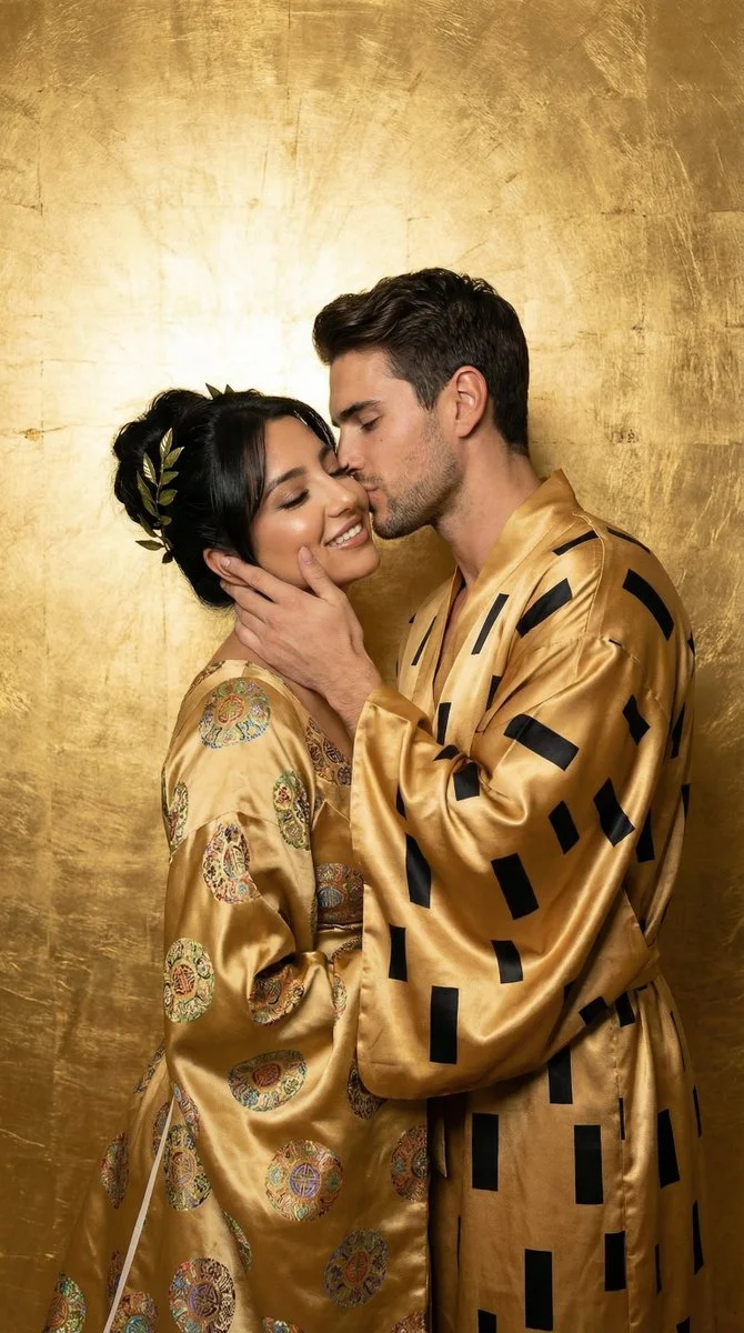 Golden Embrace: A Cinematic Love Story