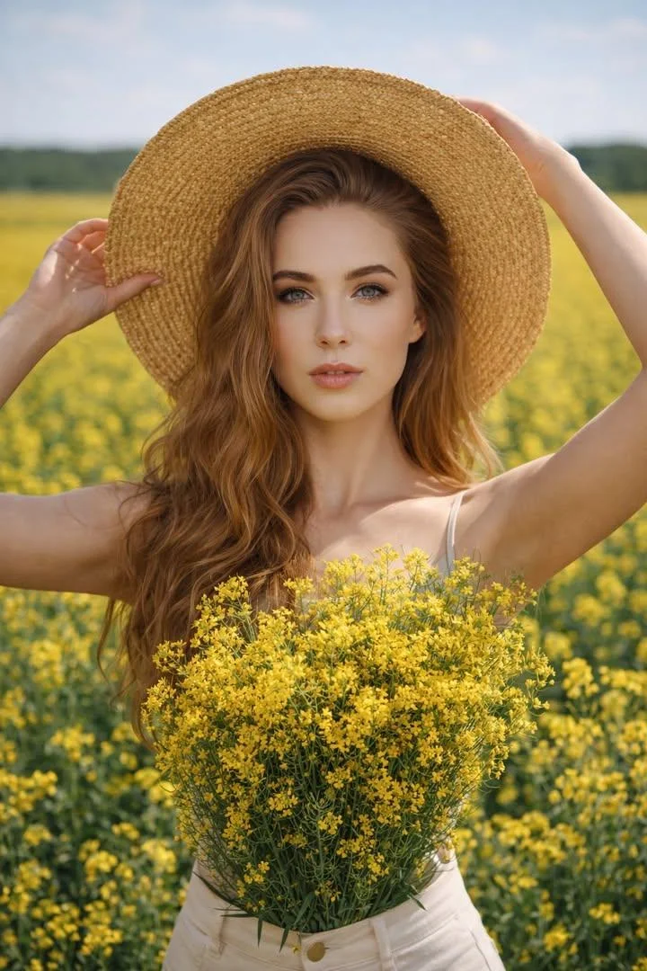 Golden Fields: A Fashion Portrait in Nature
