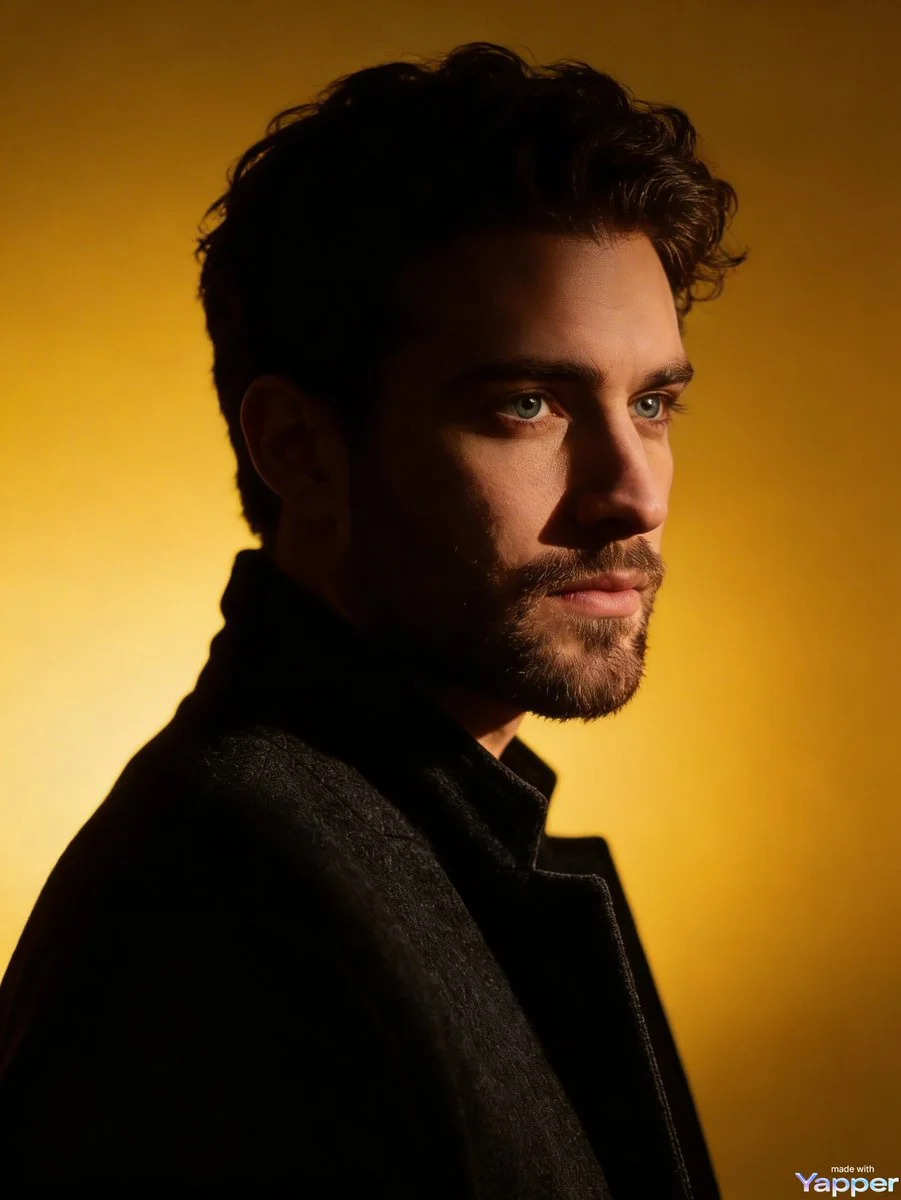 Golden Gaze: Cinematic Portrait of Intensity