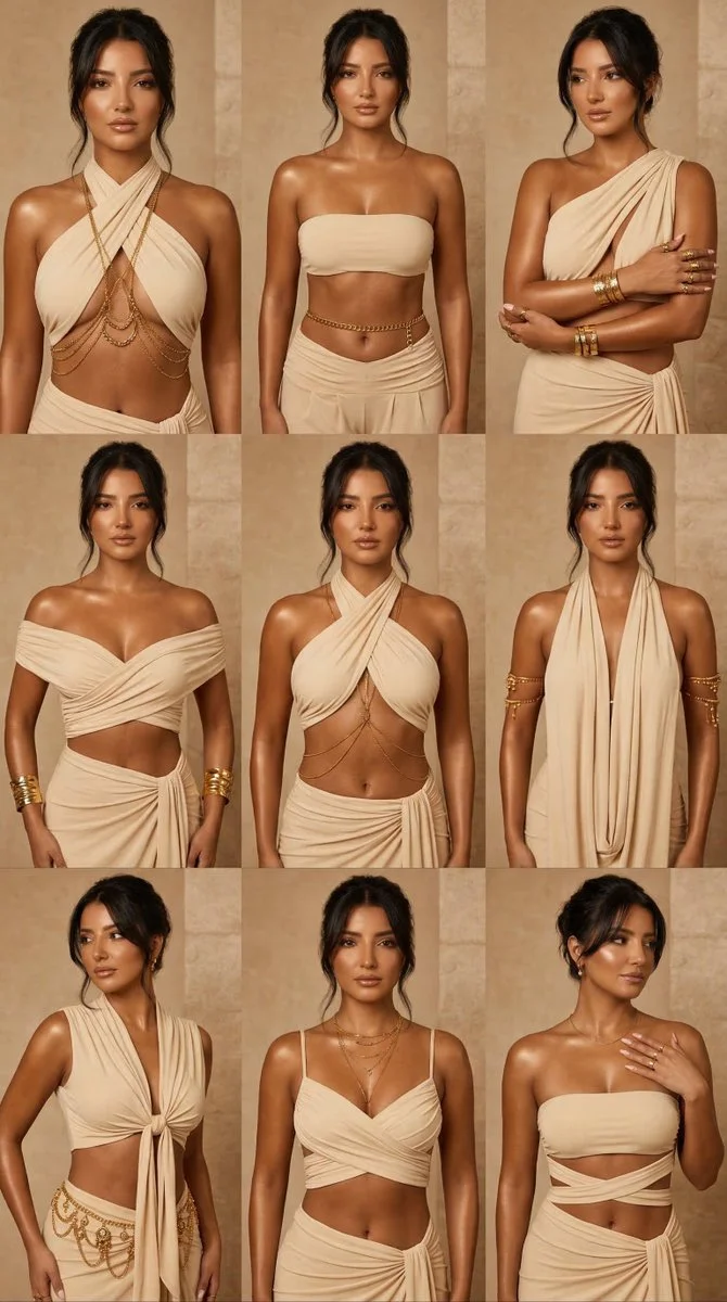 Golden Goddess: 9-Panel Fashion Reverie