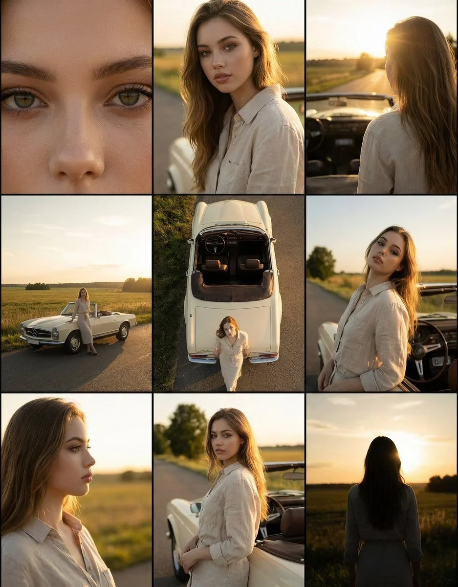 Golden Hour Elegance: A Country Tale in Frames