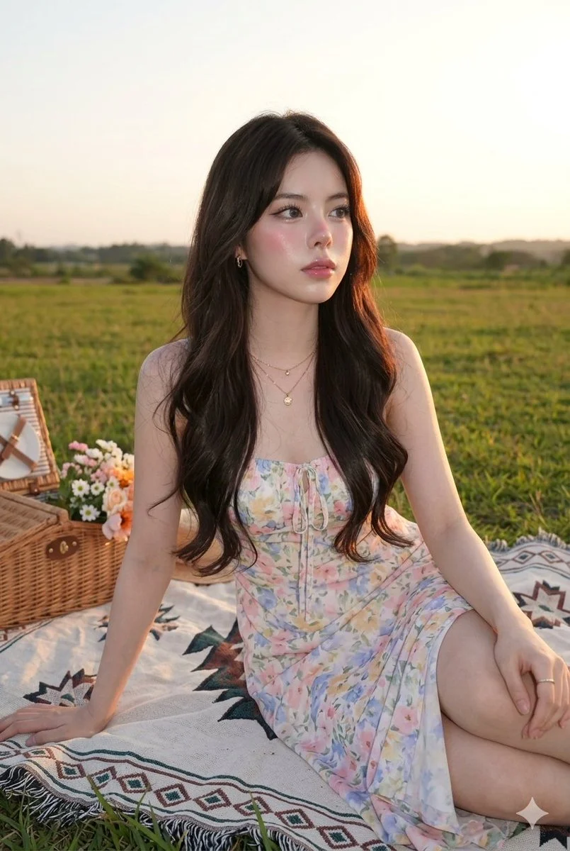 Golden Hour Elegance: A Portrait of Dreamy Beauty