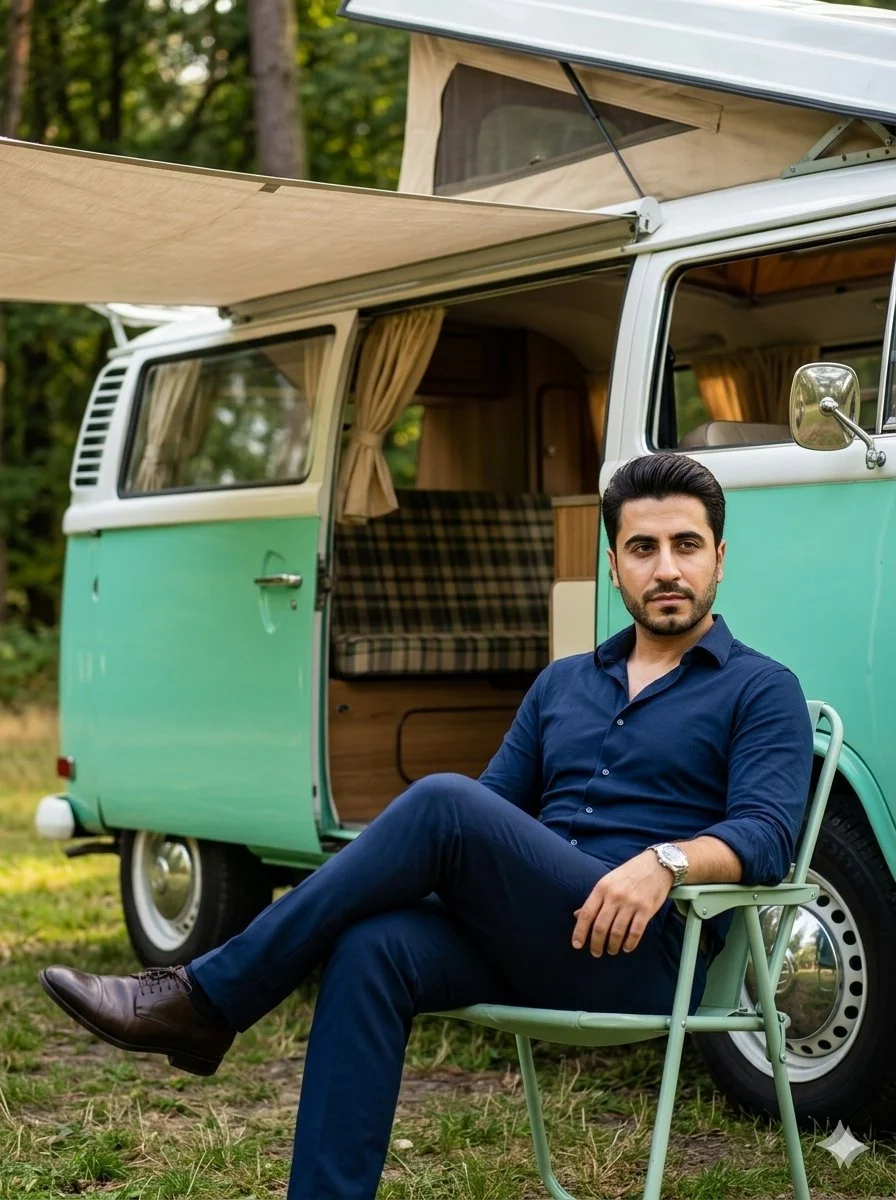 Golden Hour Elegance by the Camper