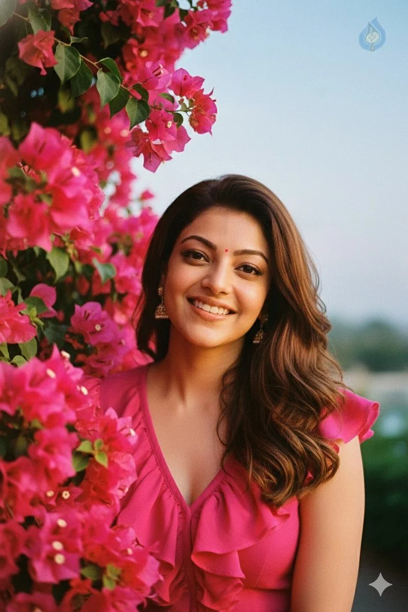 Golden Hour Embrace in Magenta Blooms