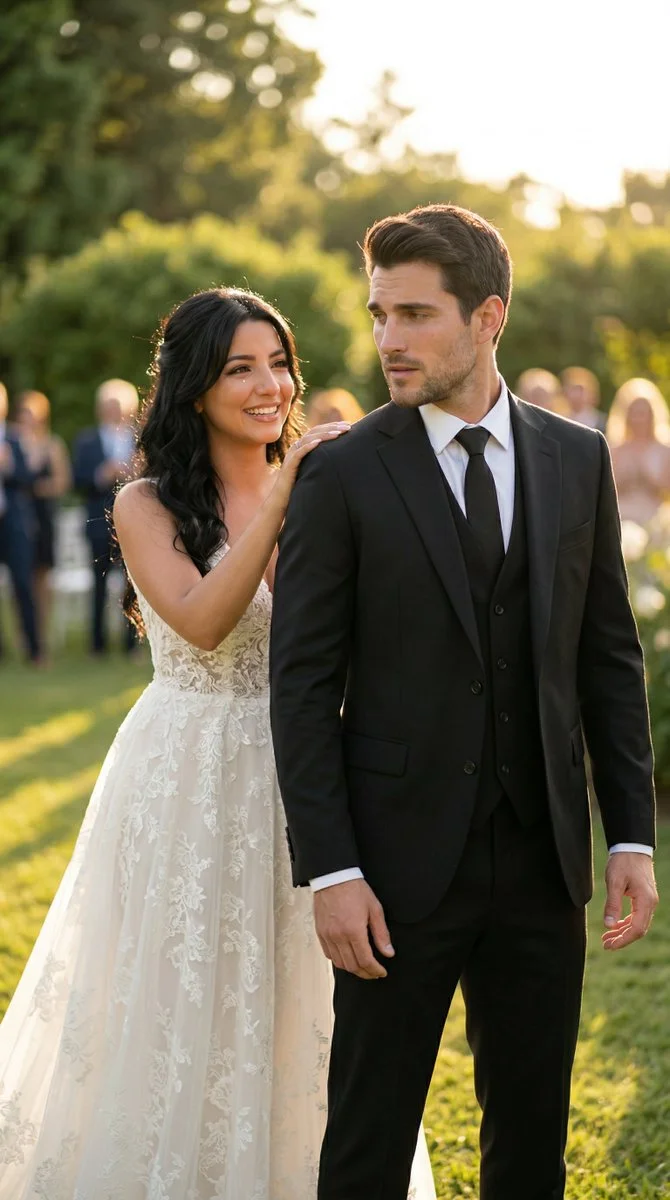 Golden Hour First Look: Groom Turns to Bride’s Gentle Approach