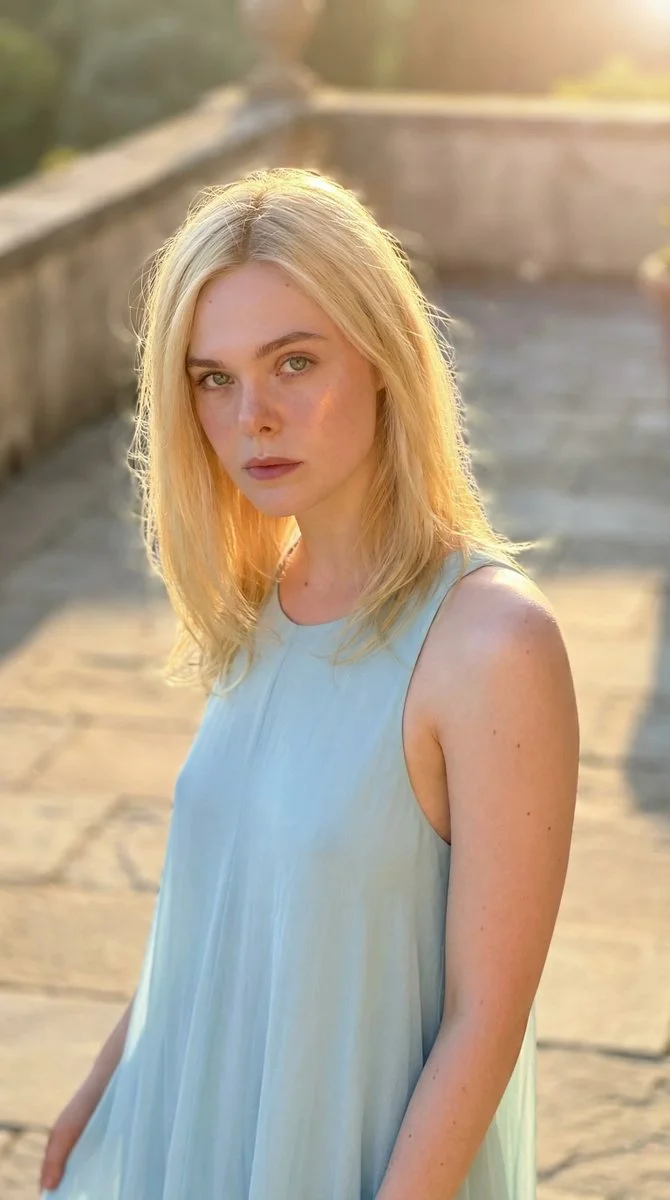 Golden Hour Glow: Intense Portrait of Elle Fenning