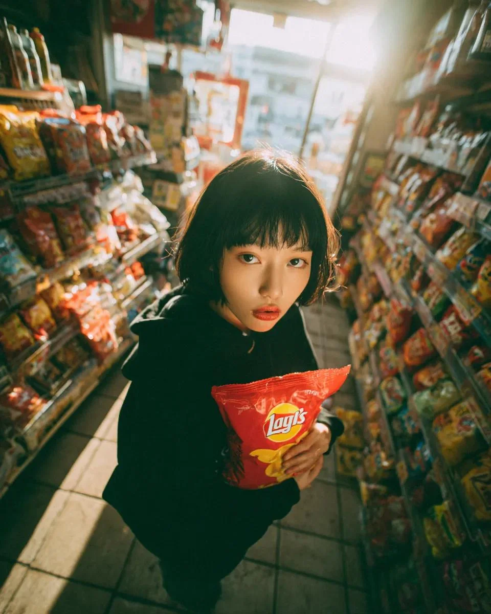 Golden Hour in Aisle: Candid Store Moment