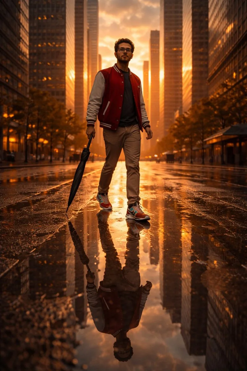 Golden Hour Reflections: A Calm Stroll Through the City