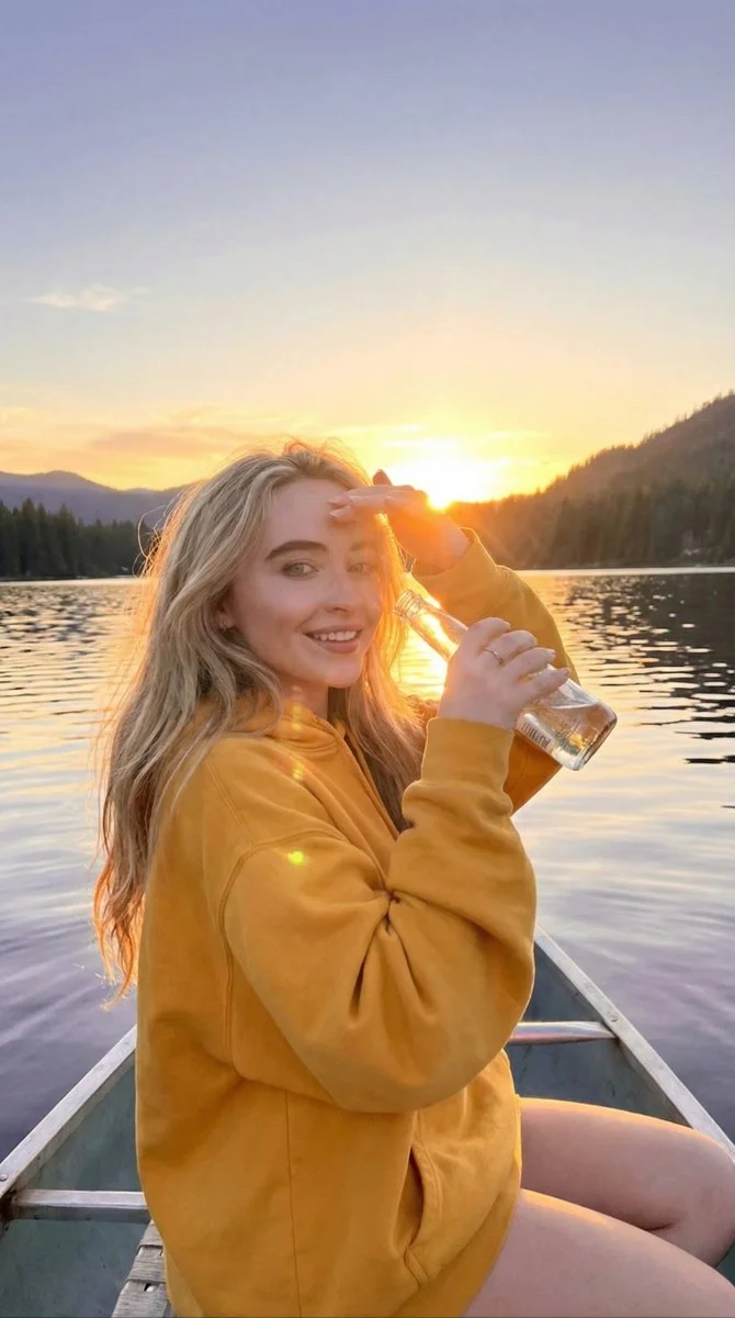 Golden Hour Serenity on the Lake with Sabrina Carpenter and Sadie Sink