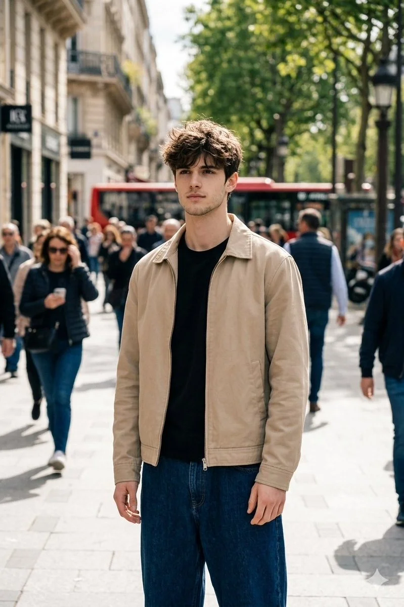 Golden-Hued Street Portrait in Sunlit City