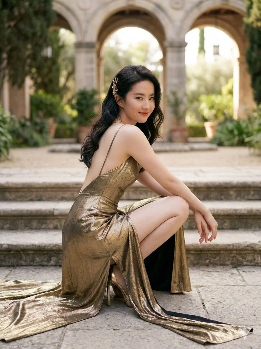 Golden Radiance in an Enchanted Courtyard