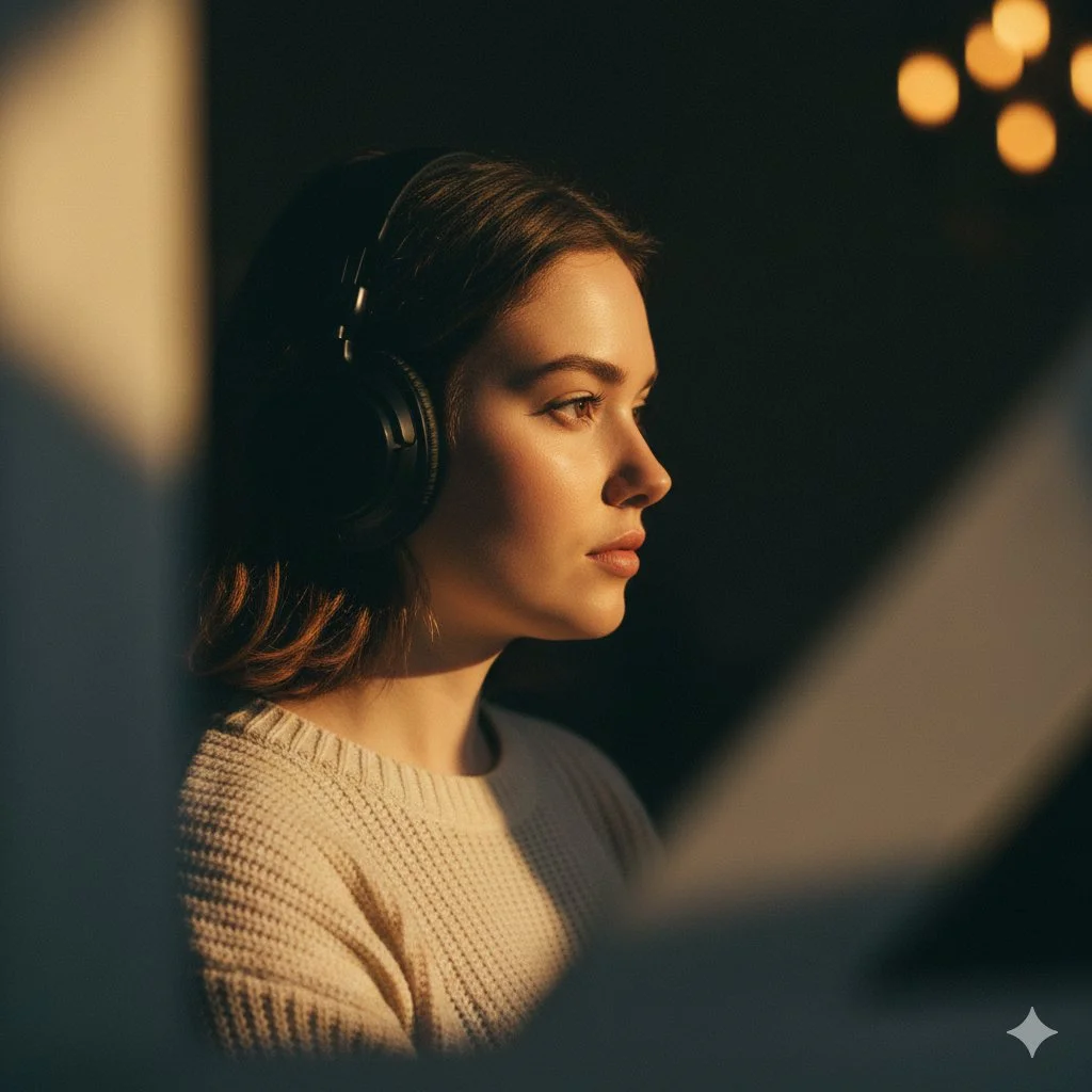 Golden Shadows: A Portrait of Contemplation