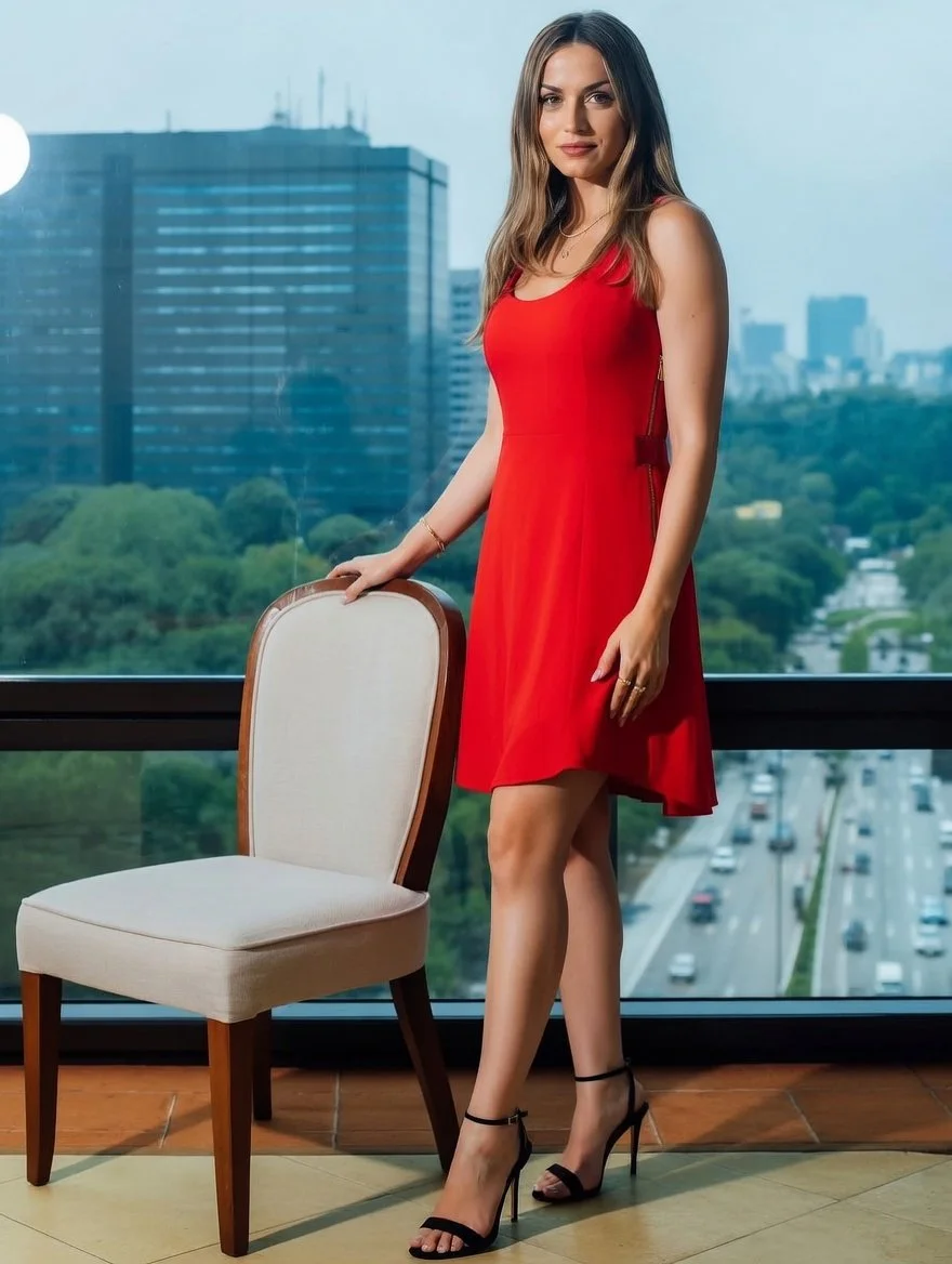 Grace and Strength: A Moment of Poise Amid City Lights