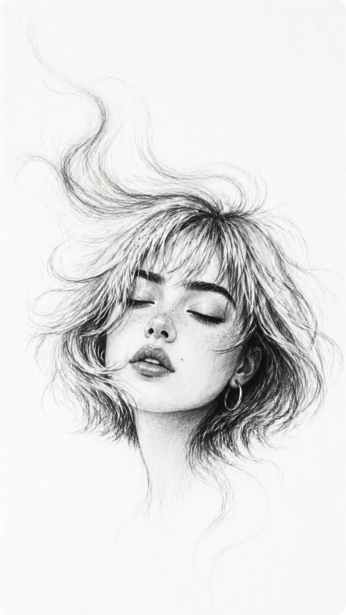 Grace in Monochrome: A Surreal Portrait