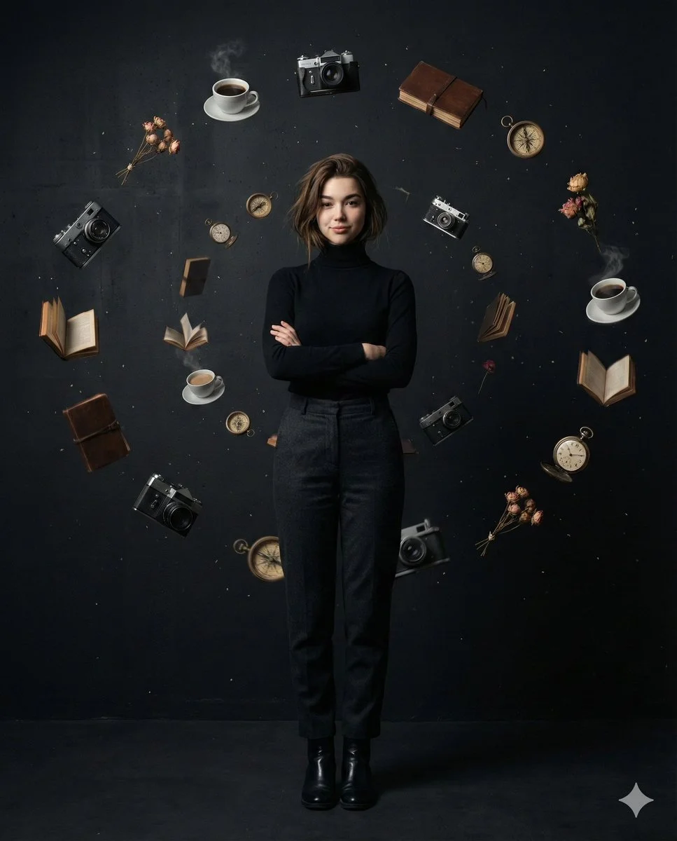 Gravity-Defying Glamour: A Surreal Studio Portrait