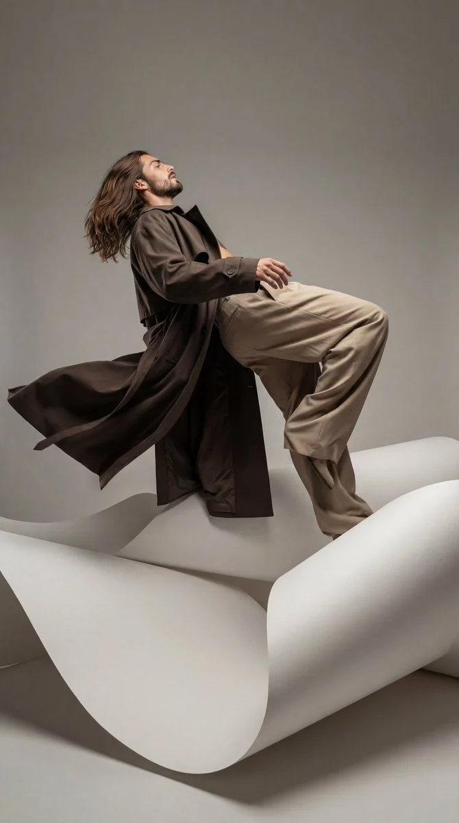 Gravity-Defying Leap in Avant-Garde Fashion
