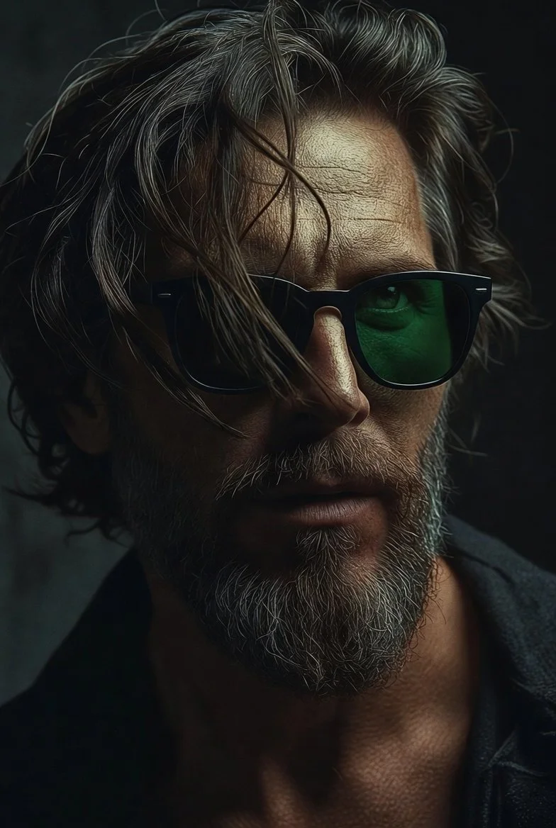 Grit and Gaze: The Soul of a Man in Shadows