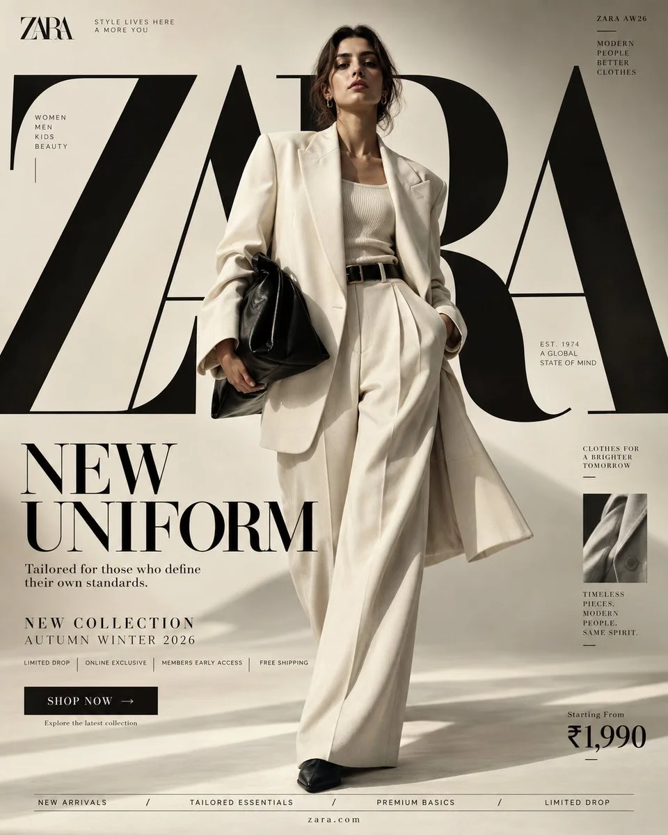 H&M 'New Uniform' Campaign Featuring Bold Typography and Urban Fashion