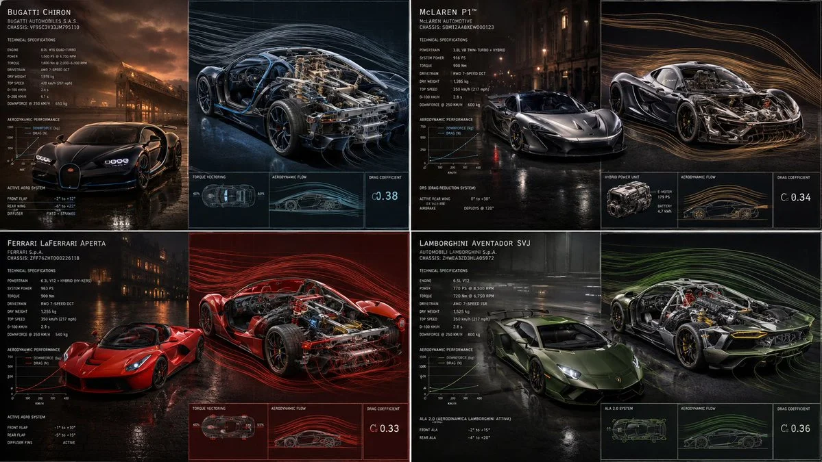 Half-transparent hypercar reveals aerodynamic spine in dramatic low light
