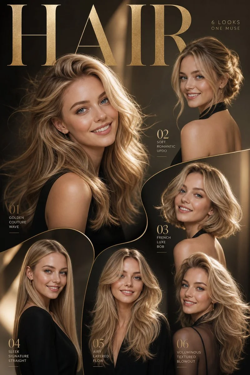 Haute couture hairstyle collection shines in editorial layout