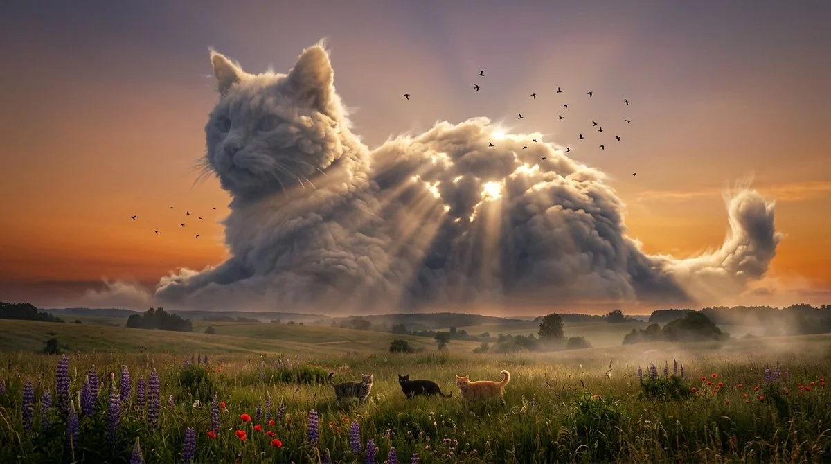 Heavenly Dragon Sculpted in Cumulus at Golden Hour