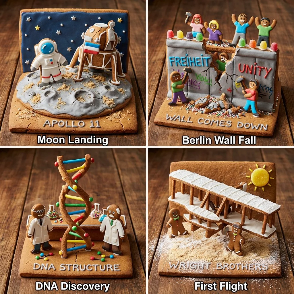 Historic Moments Crafted as Gingerbread Masterpieces