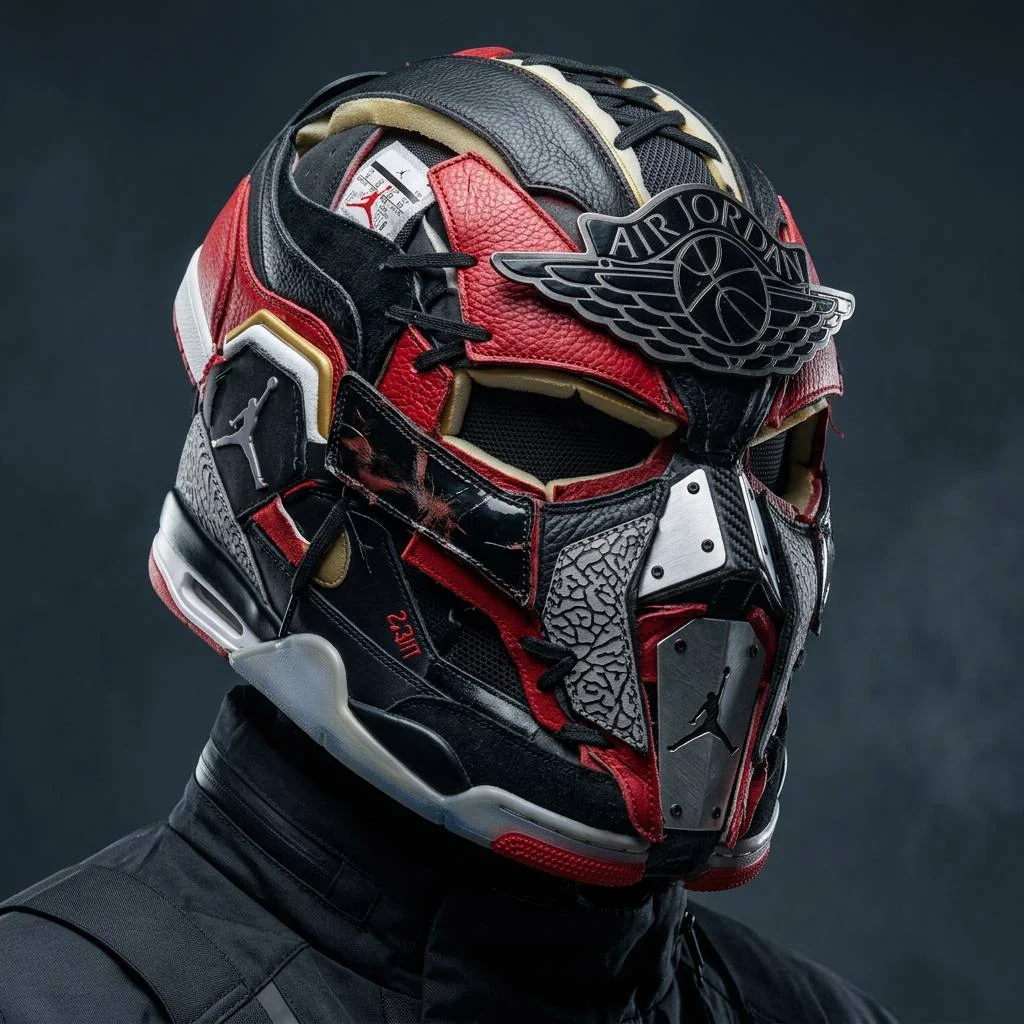 Hyperrealistic Mask Sculpted from BRAND’s Essence as Futuristic Armor