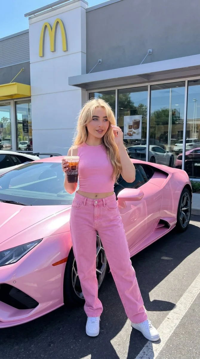 Iconic Drive-Thru Chic: A Bold, Sunlit Moment