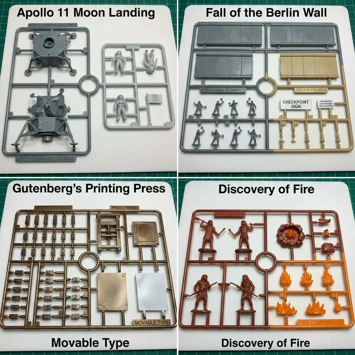 Iconic Historical Moments Reimagined as Modular Plastic Kits