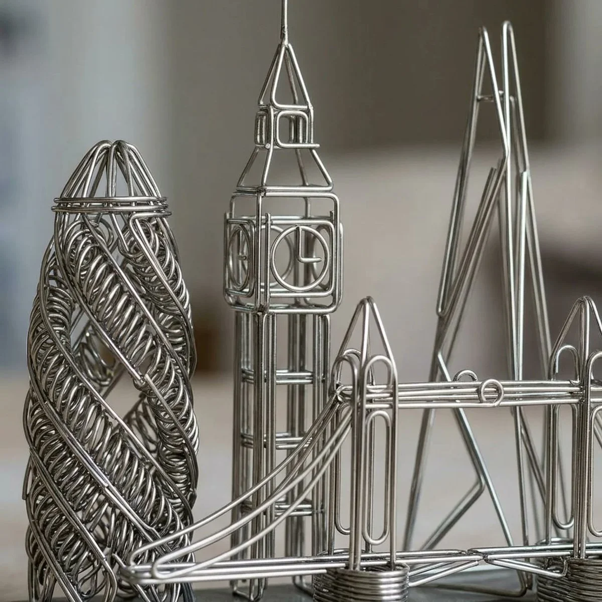 Iconic Skylines Crafted from Everyday Office Supplies