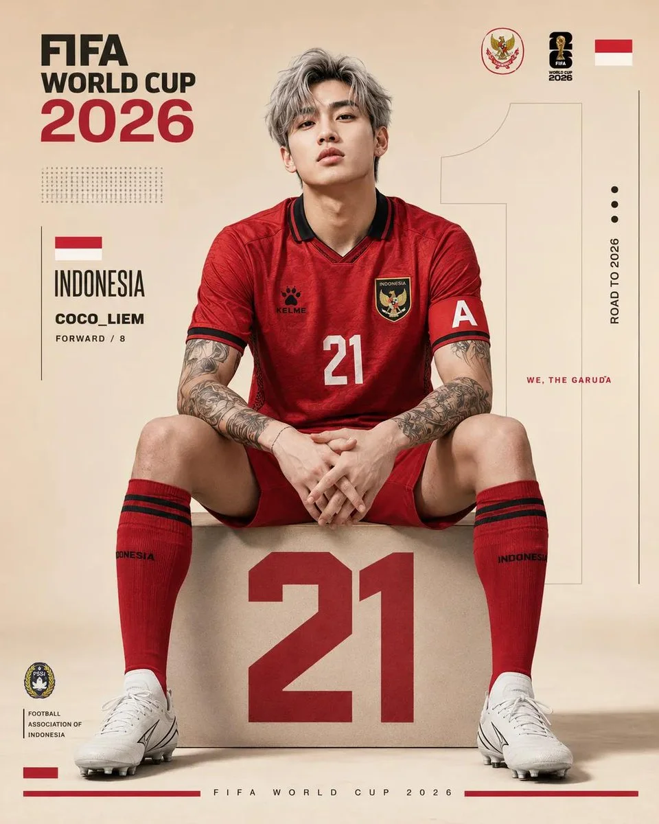 Indonesian star sits on block number 7 in FIFA poster