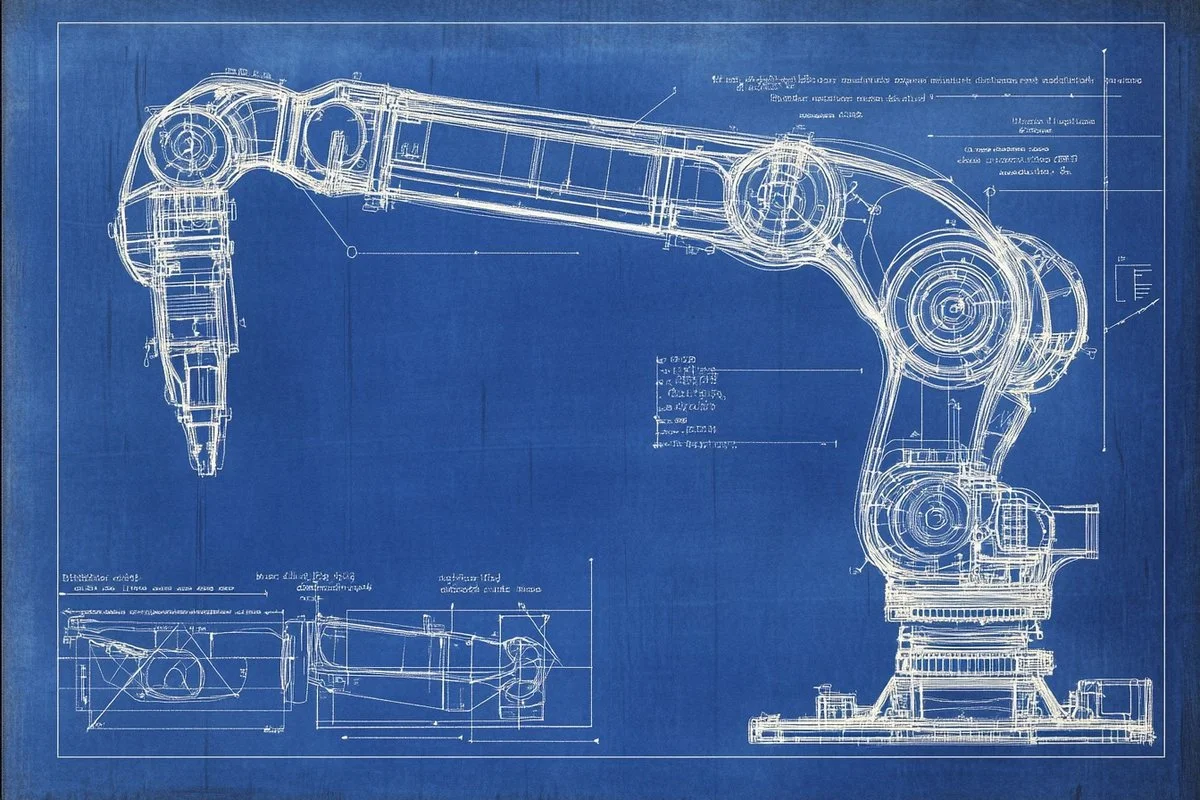 Industrial-Era Blueprint of a Mechanical Device