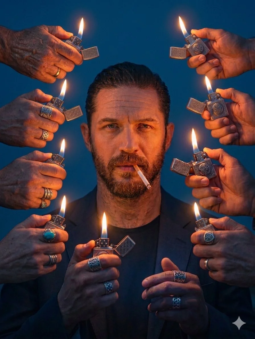 Inferno of Hands: Portrait in Firelight