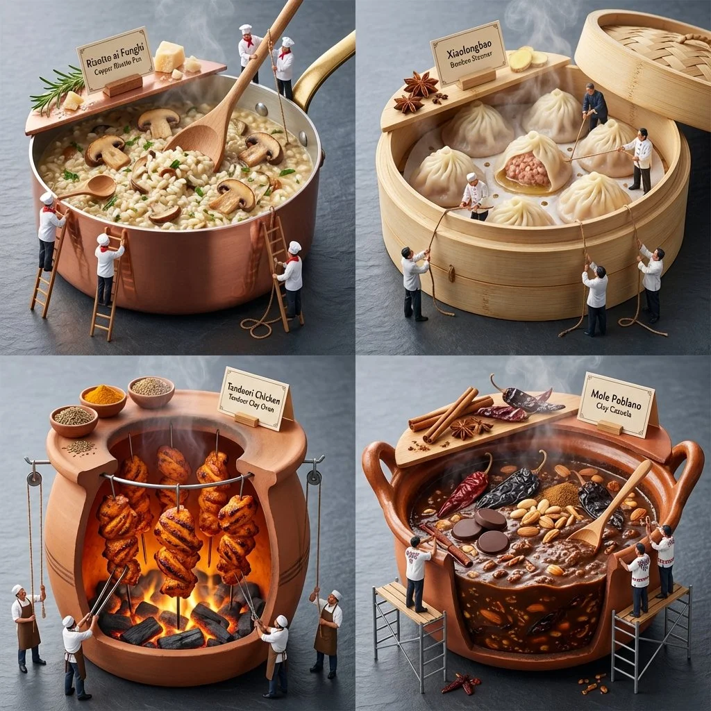 Inside Global Kitchens: Cross-Section Views of Iconic Cooking Vessels