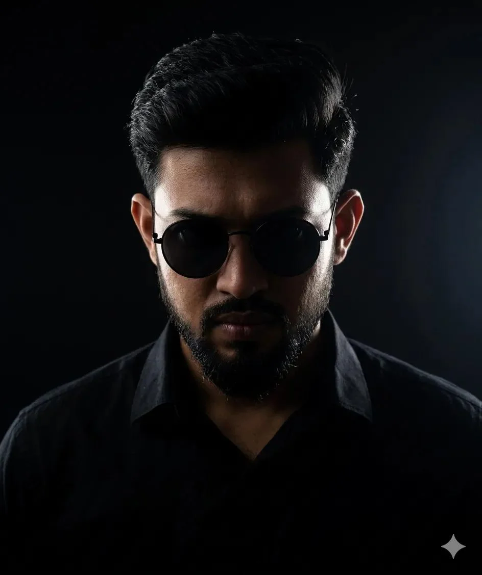 Intensity in Shadows: A Portrait of Resolve