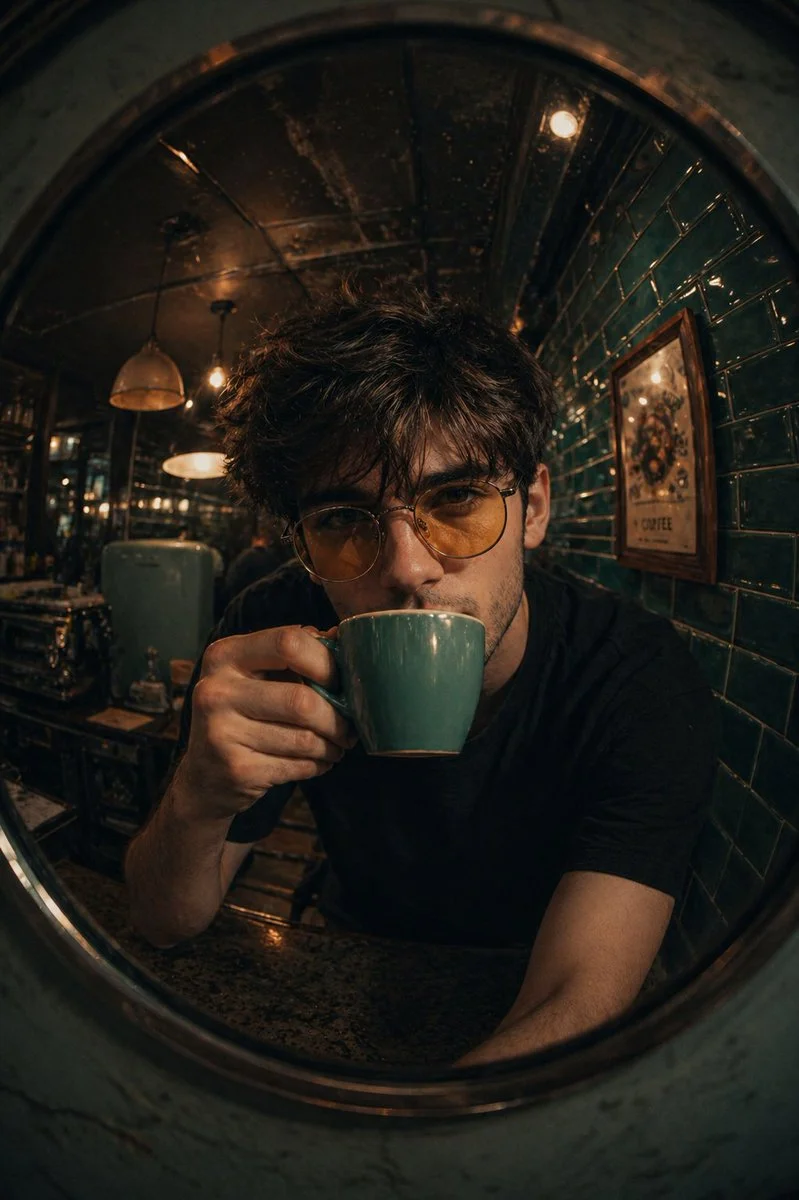 Intimate Café Moment: A Close-Up Capture