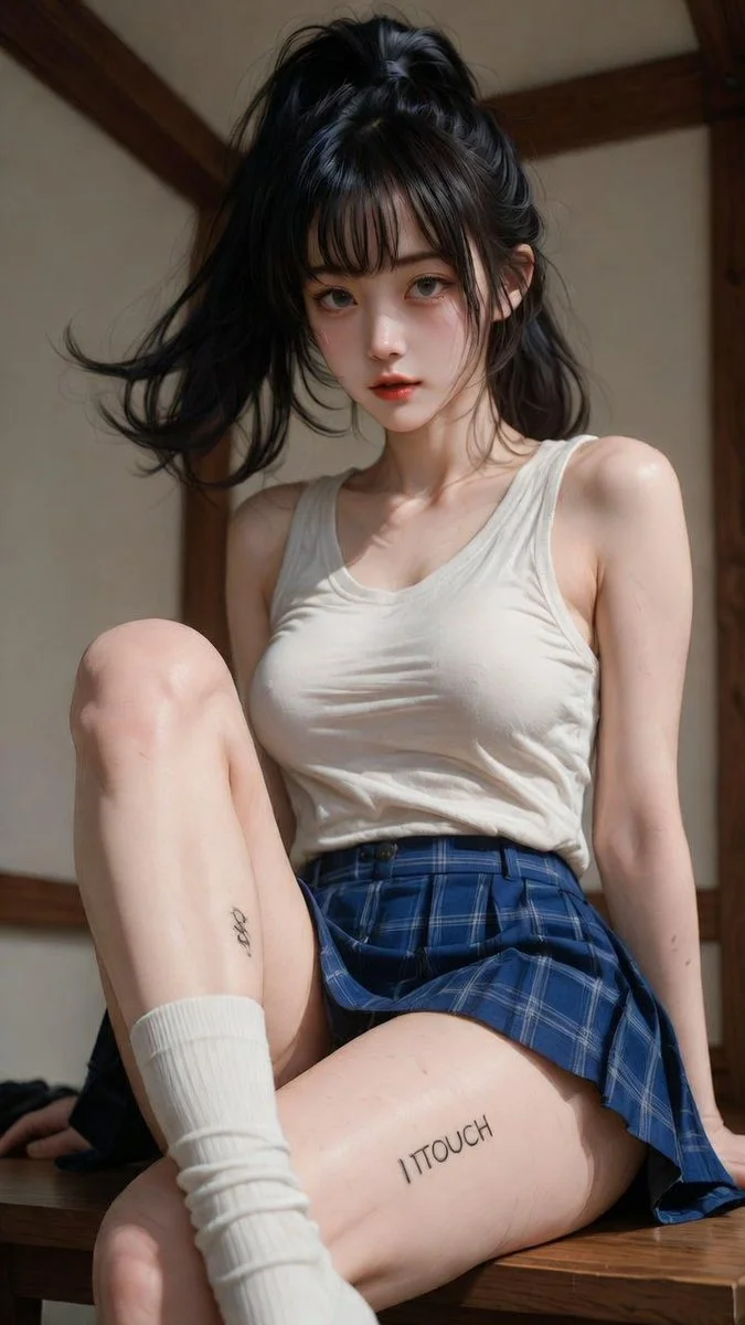 Intimate Glimpse: Calm Poise of a Young Korean Woman in Soft Daylight