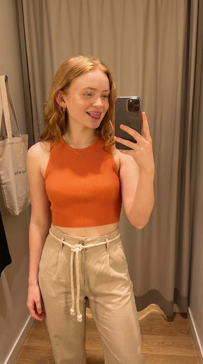 Intimate Mirror Selfie in Warm Dressing Room Light