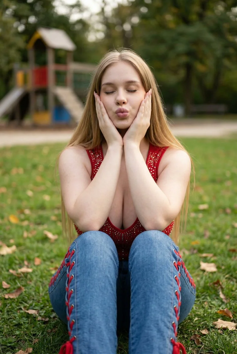 Intimate Natural-Light Portrait of a Young Woman in a Park