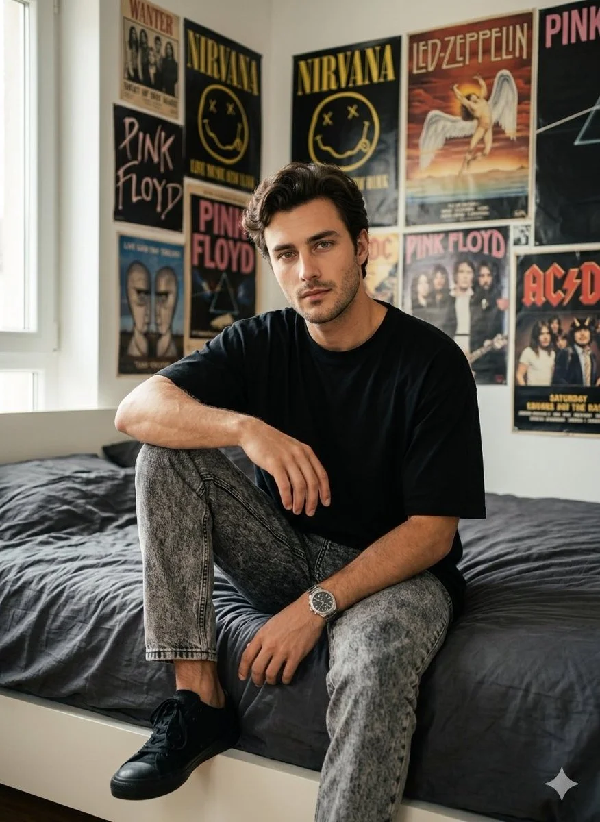 Intimate Portrait of a Modern Rock Enthusiast in Warm Natural Light