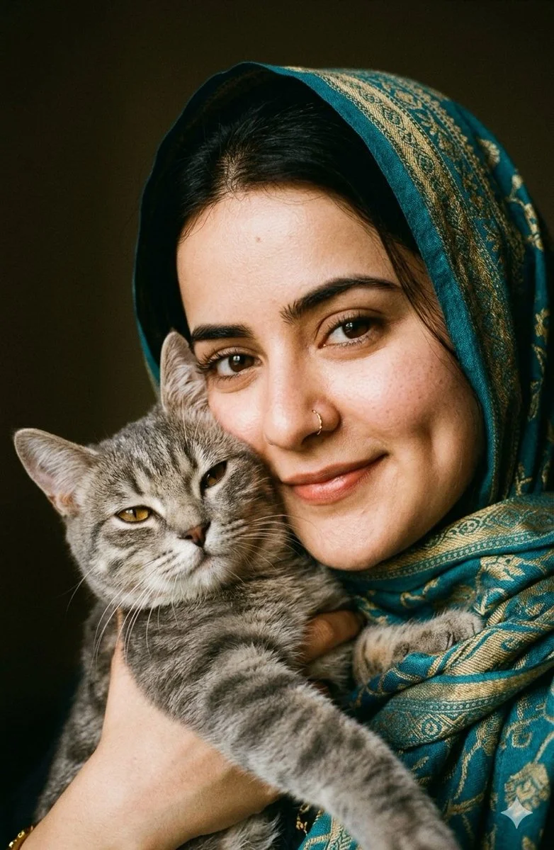 Intimate Portrait of Woman and Cat