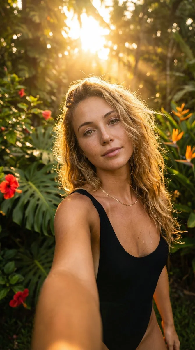 Intimate Portrait with Dramatic Rim Lighting and Natural Expression