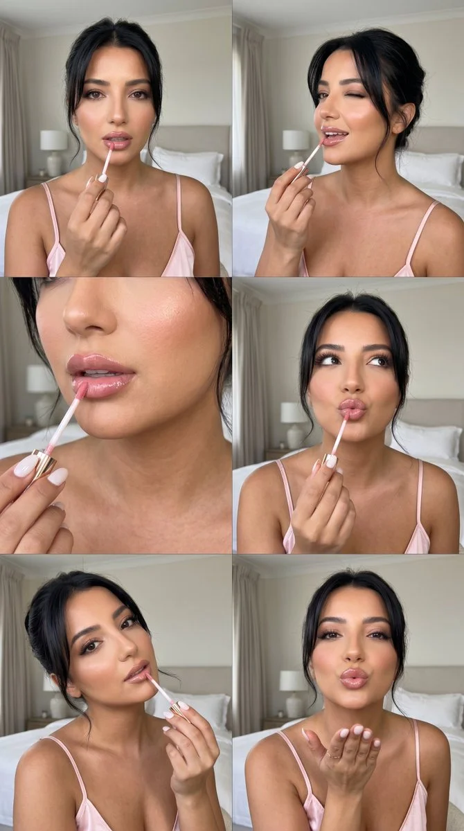 Intimate Satin Glow Beauty Collage
