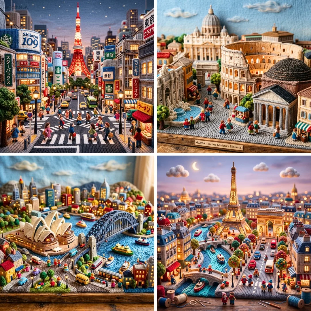 Intricate Urban Landscapes Woven from Yarn