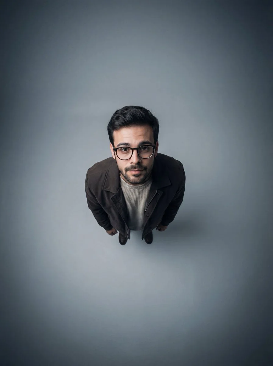 Introspective Heights: A Minimalist Portrait